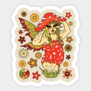 Cottagecore Plus Size Mushroom Fairy - Softcore Sticker